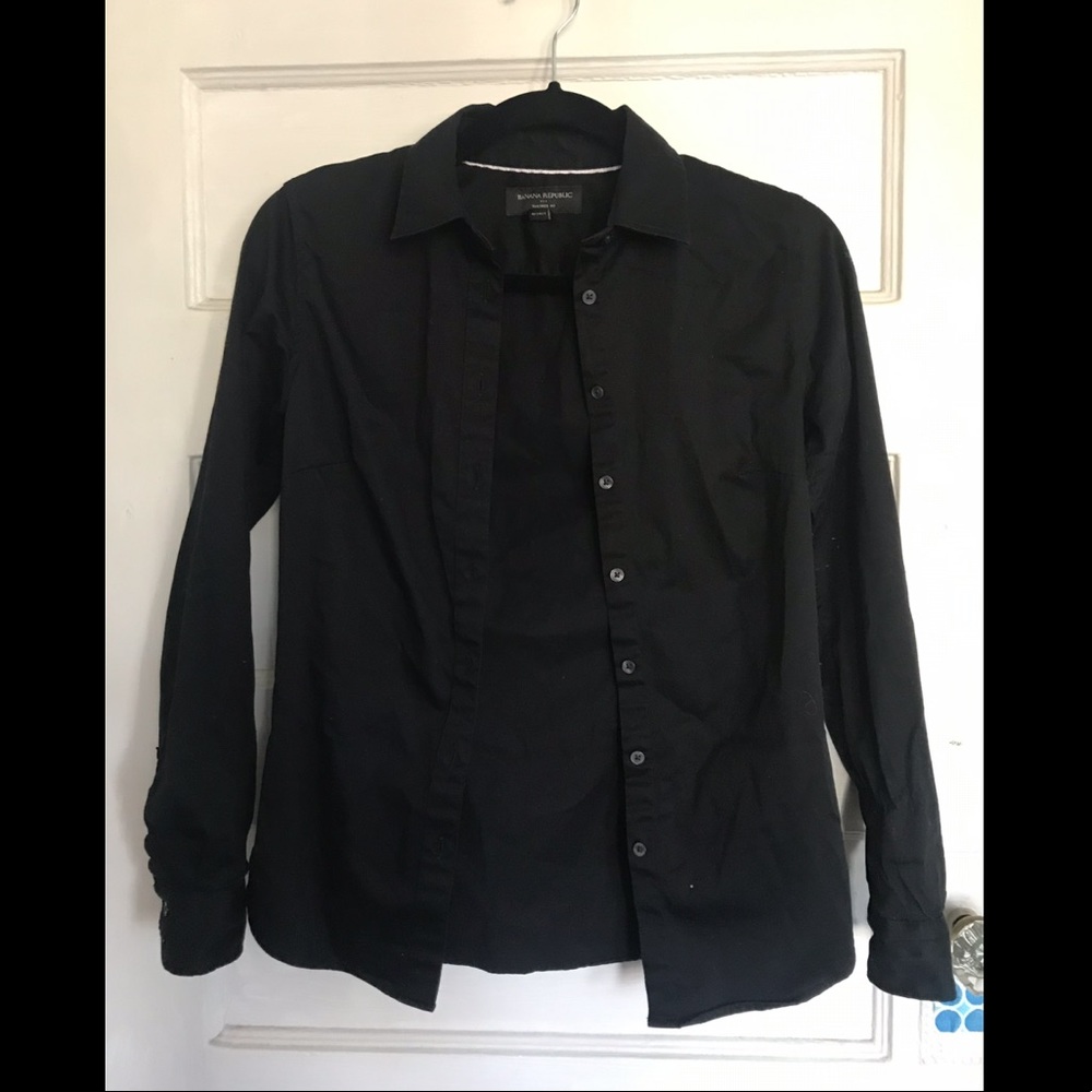 Black womens Banana Republic tailored fit buttonup